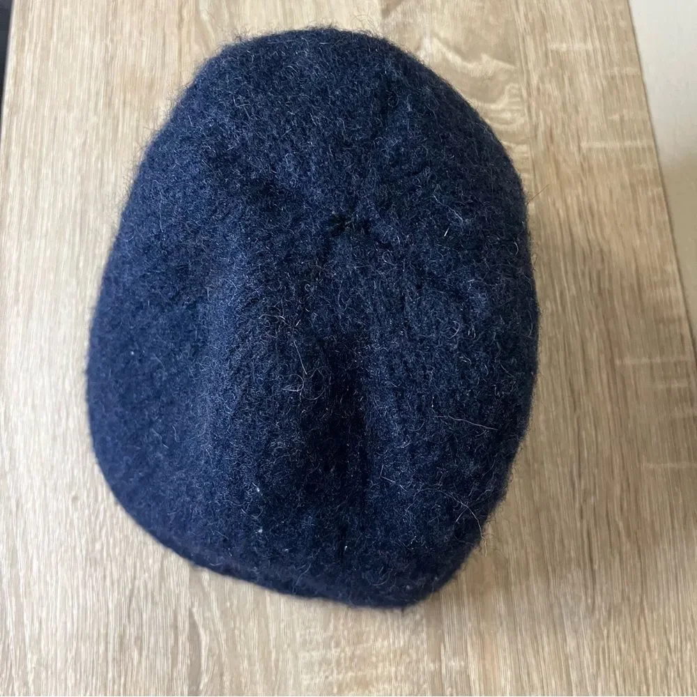 Black wool cap hat beanie